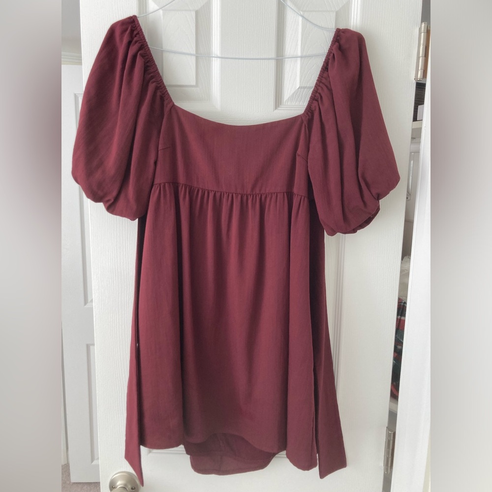 Miami Burgundy Puff Sleeve Blouse